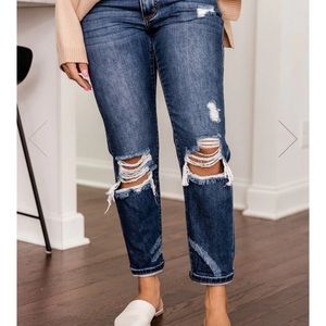 Nature Denim Distressed Mom Jeans